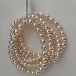 New Worthington Pearl Stretch Bracelet 6 Separate Strands 7"-7.5"